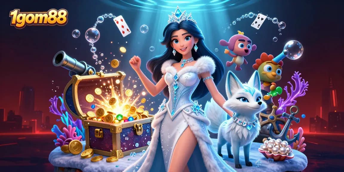 1gom88 offers an exciting betting experience with vibrant golden treasures and unique gambling elements.