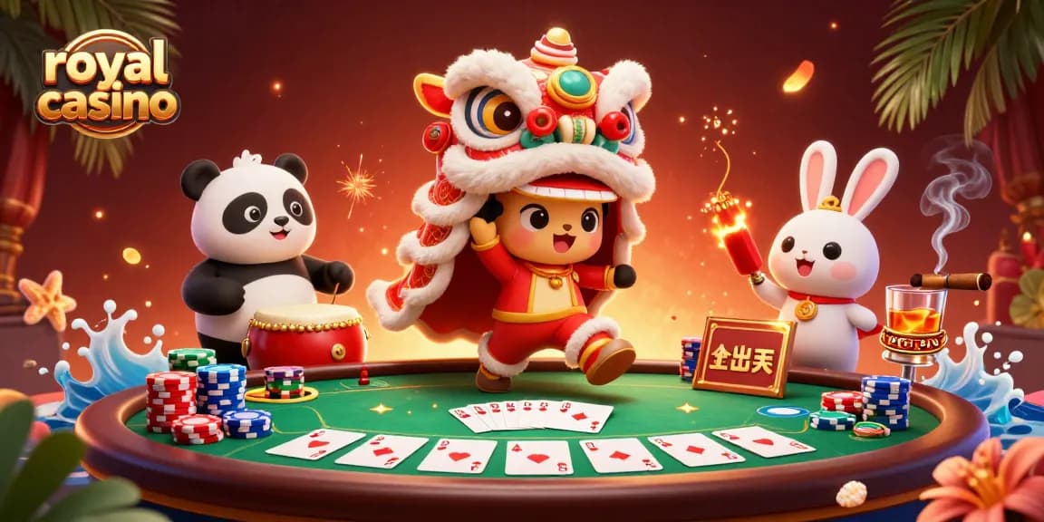 Experience the excitement of royal casino with dynamic characters and engaging activities at a poker table.