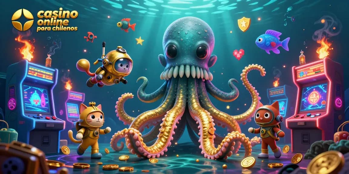 Juega en casino online para chilenos con la emoción del océano y un kraken dorado.
