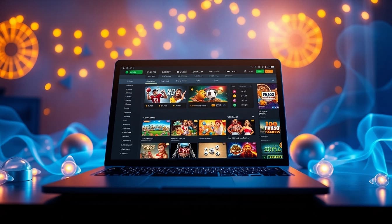8s online betting platform showcasing exciting casino games and sports betting options on a sleek interface.