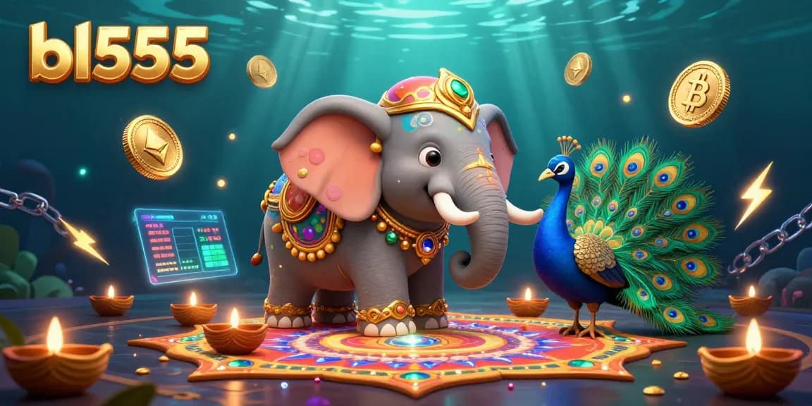 Engage with bl555's modern casino experience featuring vibrant characters and crypto elements.