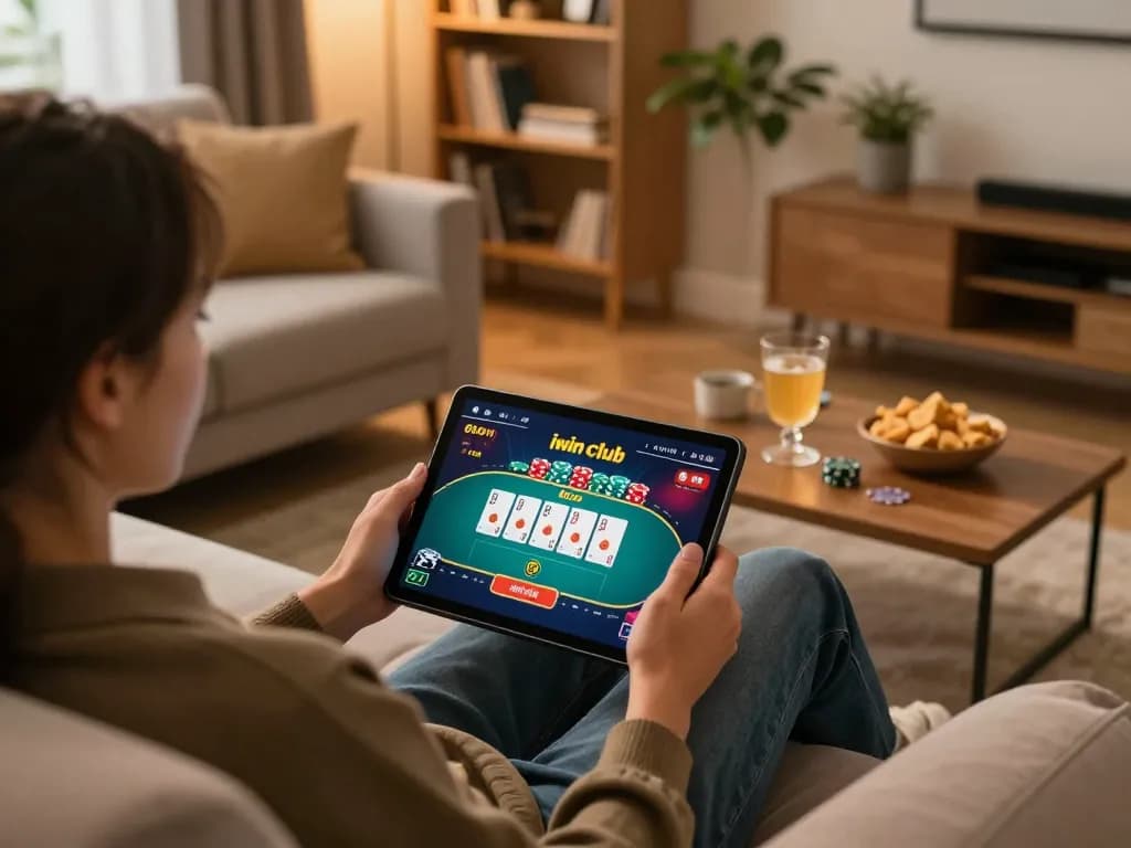 Experience online gaming with iwin club as players engage in strategic poker from their cozy home.