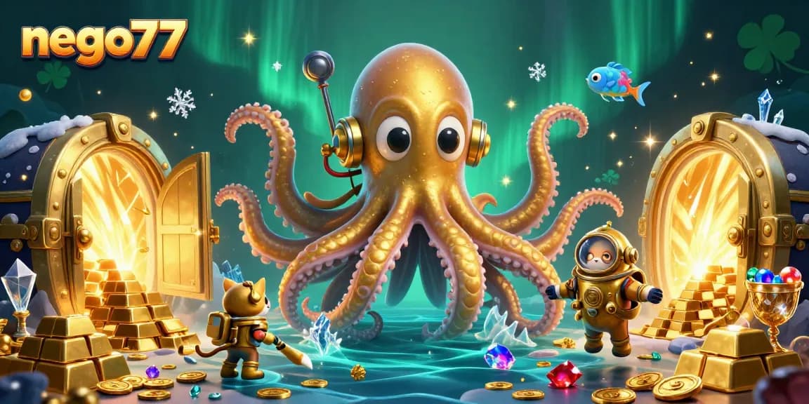 Experience the thrilling adventure of nego77 as the kraken and diving cat uncover hidden treasures.