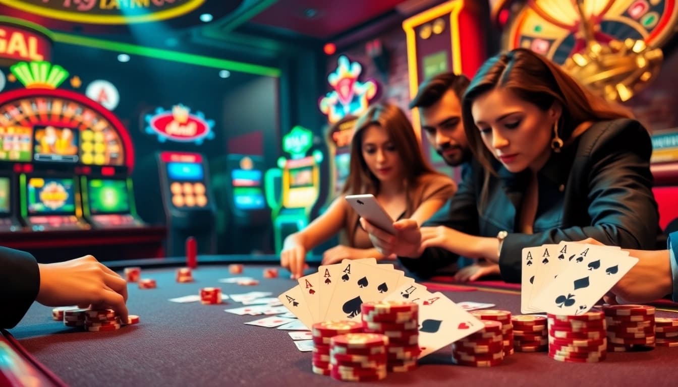 Engage in thrilling gameplay at 3Dbet's luxurious poker table with vibrant chips and sparkling cards.