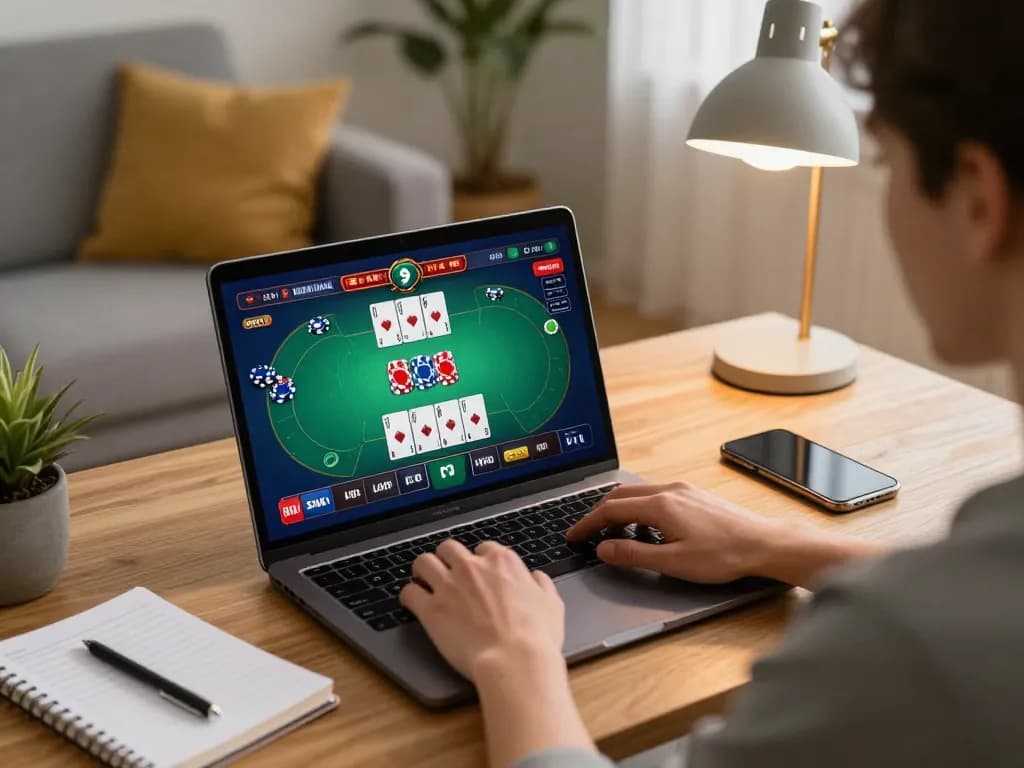 Bangsawan88 daftar poker game strategy during online play at home office setting