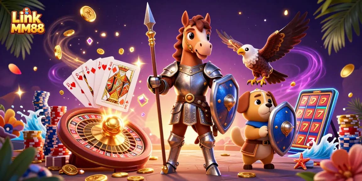 Experience the excitement with Link MM88, showcasing a vibrant casino atmosphere with stunning visual elements.