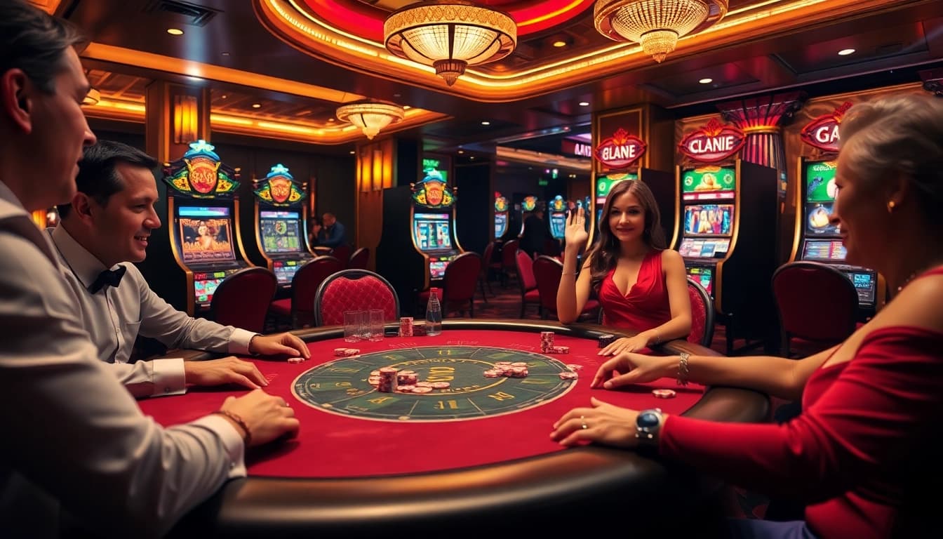 Experience excitement at situs 11 as players win big at a glamorous casino table.