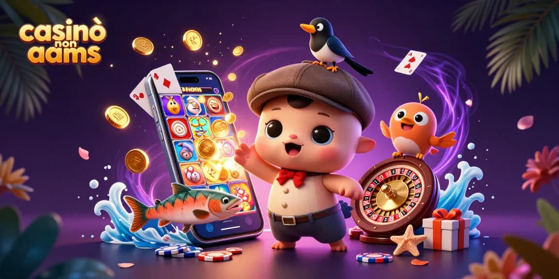 Scopri l'emozione dei casinò non AAMS con personaggi giocosi e elementi di gioco vivaci.