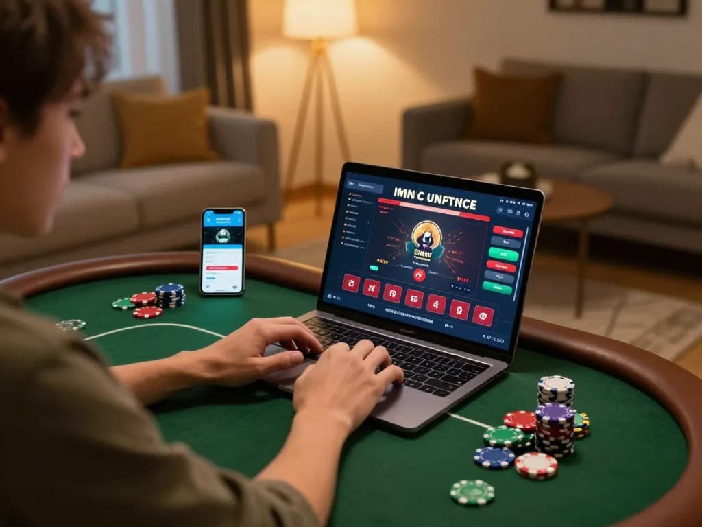 Play a strategic online poker game on 88xx with a cozy home setup and focused atmosphere