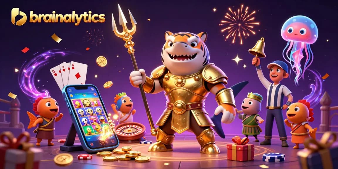 Engage with the thrilling energy of brainalytics and the fierce tiger shark in an underwater casino arena.