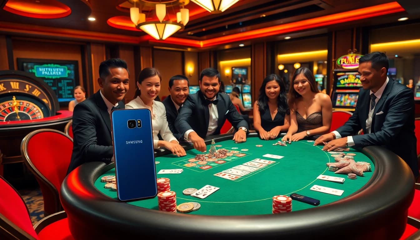 S8's vibrant casino scene with players enjoying poker and showcasing exciting gaming action.