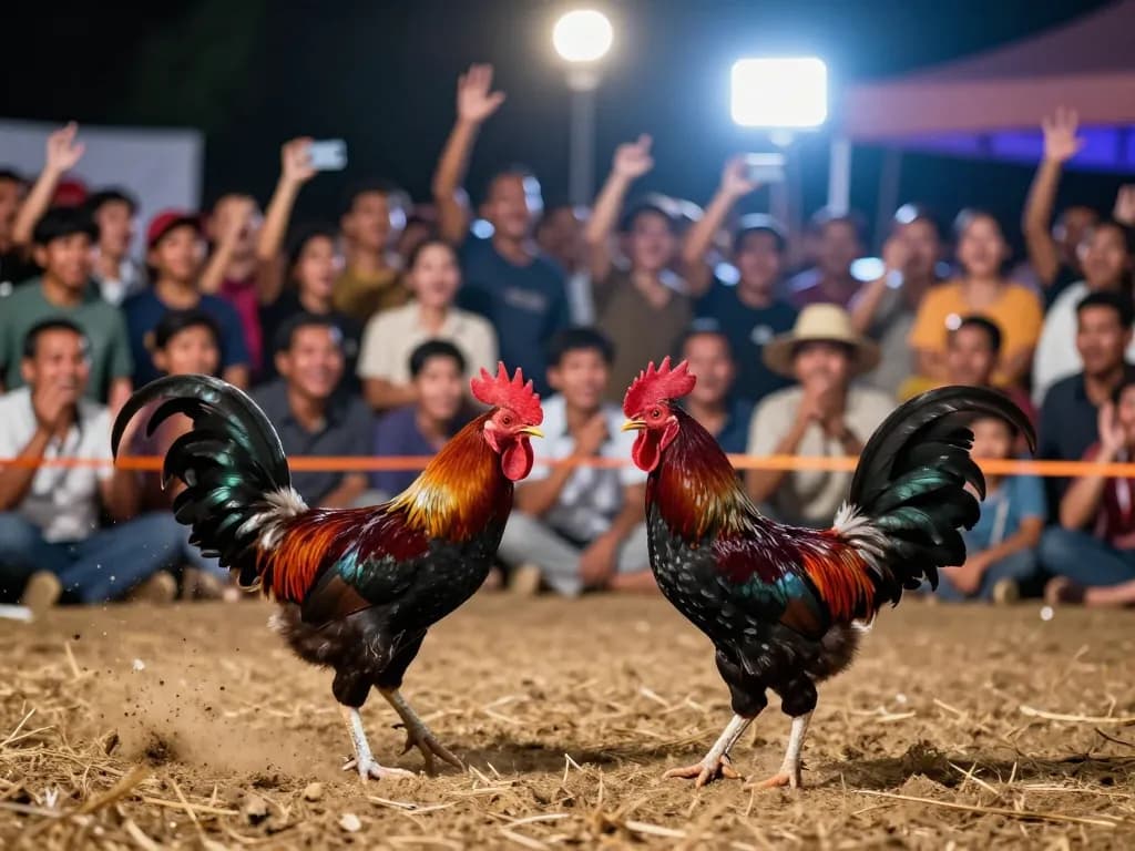 Engage in the thrilling world of đá gà trực tiếp c3 with vibrant live streaming action of fierce black roosters.