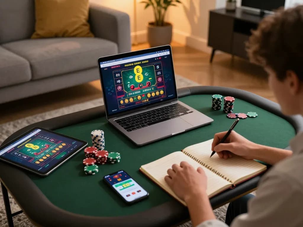 Engaging online gaming scene with EE88 app showing exciting casino options while planning betting strategy.