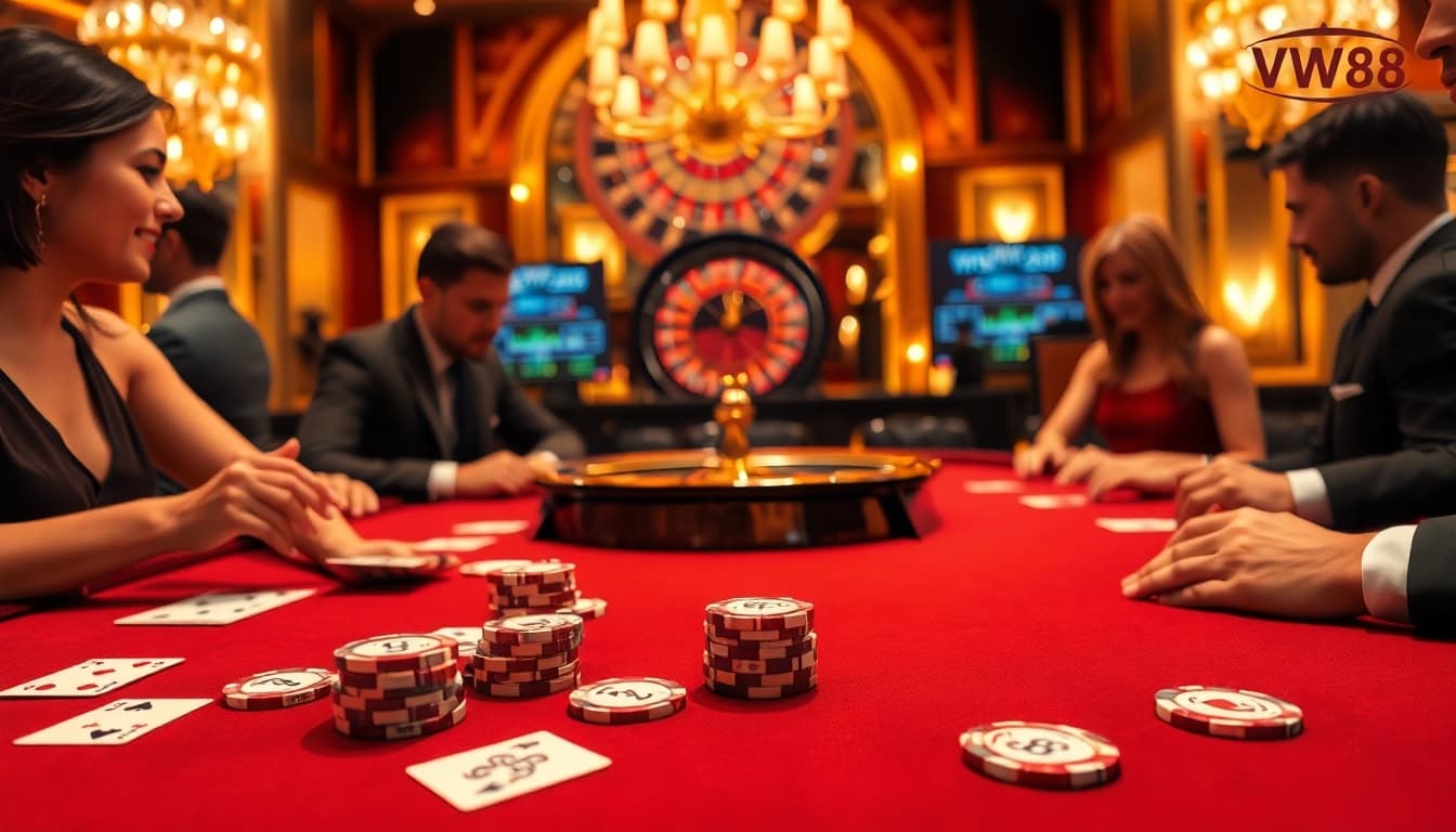 Experience the thrill of Baccarat at WW88.link featuring upscale tables and engaged players.