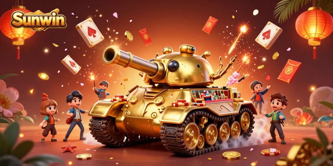 Join Sunwin's vibrant casino experience in a dynamic 3D scene filled with rich game elements.