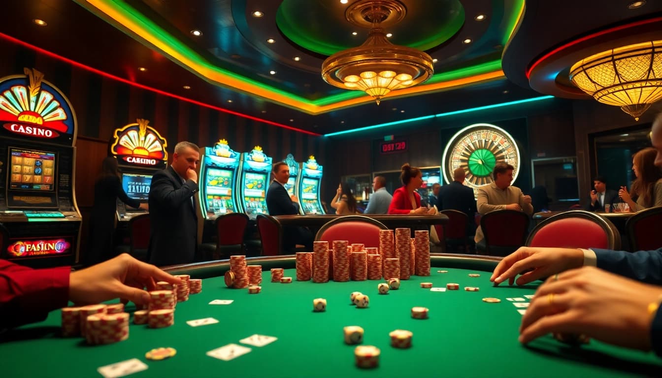 Experience the thrill of winning at SODO Casino with vibrant game tables and enthusiastic players.