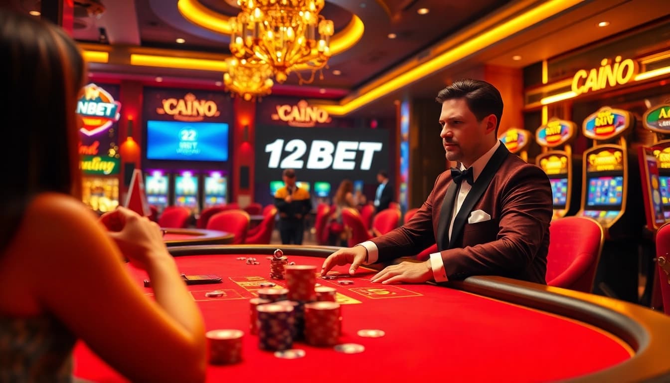 12BET online casino experience showcasing thrilling gameplay with vibrant gaming elements.
