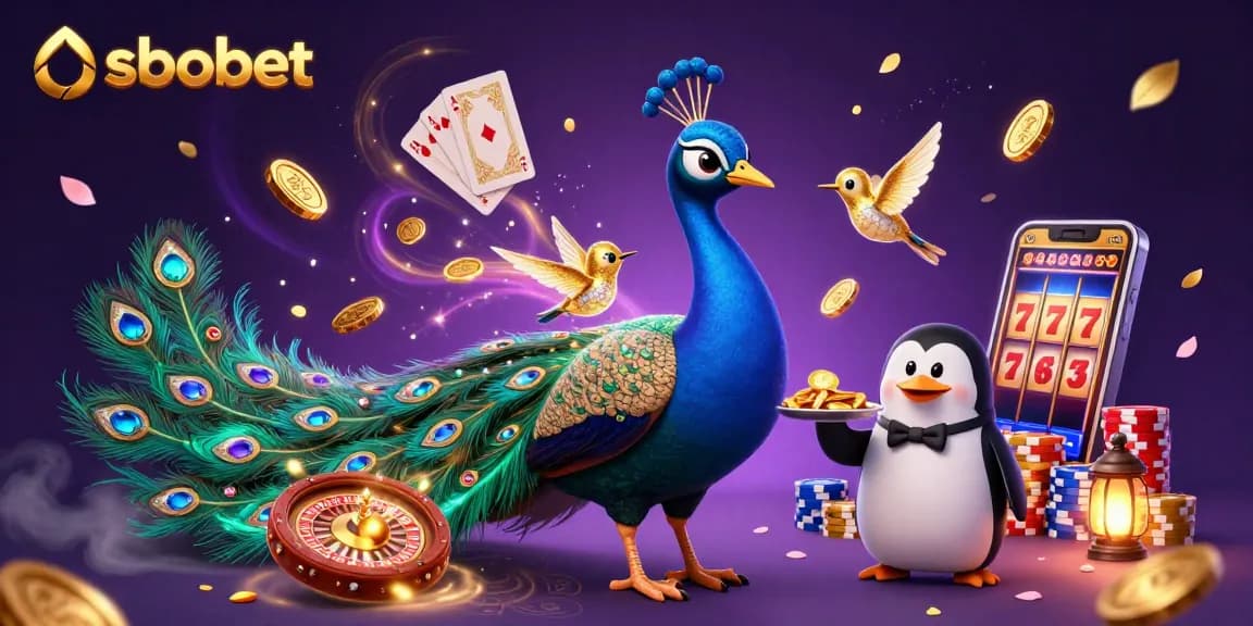 Experience sbobet's thrilling gameplay in this vibrant casino-themed 3D illustration.