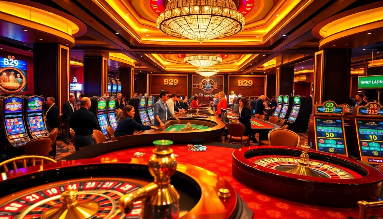 Experience the thrill of B29 with vibrant casino action, featuring roulette, slots, and poker.