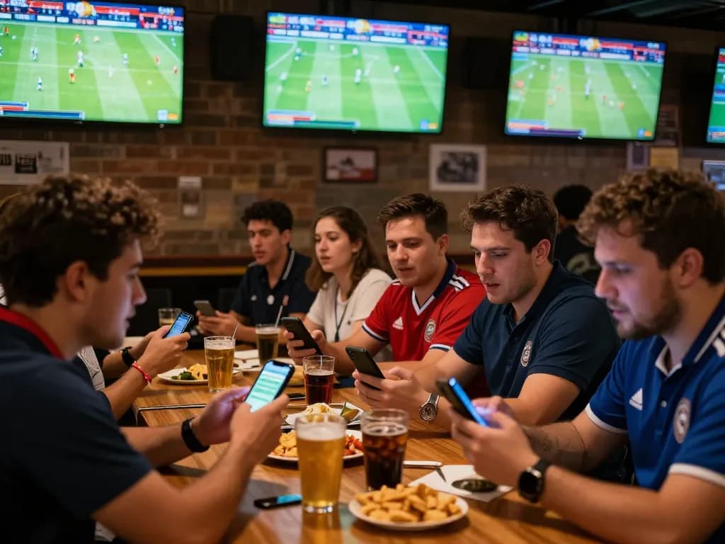 KQBD live sports betting atmosphere with fans engaging in football matches.