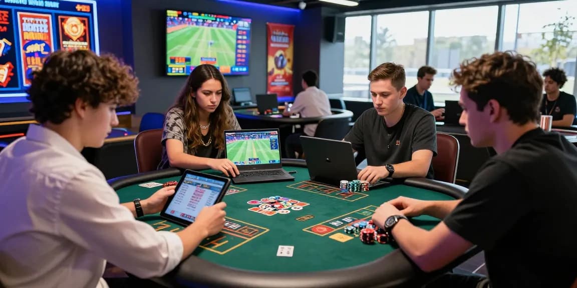 Exciting online gambling atmosphere showcasing players engaging with OPEN88 gaming platform, vibrant screens, and interactive betting experience.