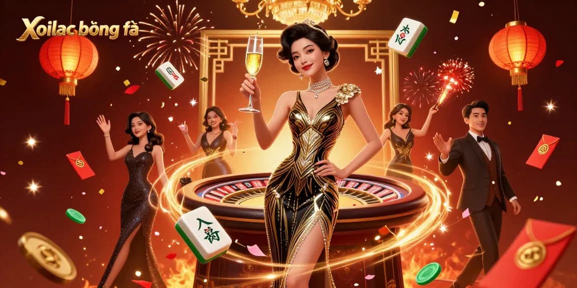 Xoilac bóng đá showcases a lively online gambling scene with vibrant 3D elements and an elegant theme, enhancing the gaming experience.