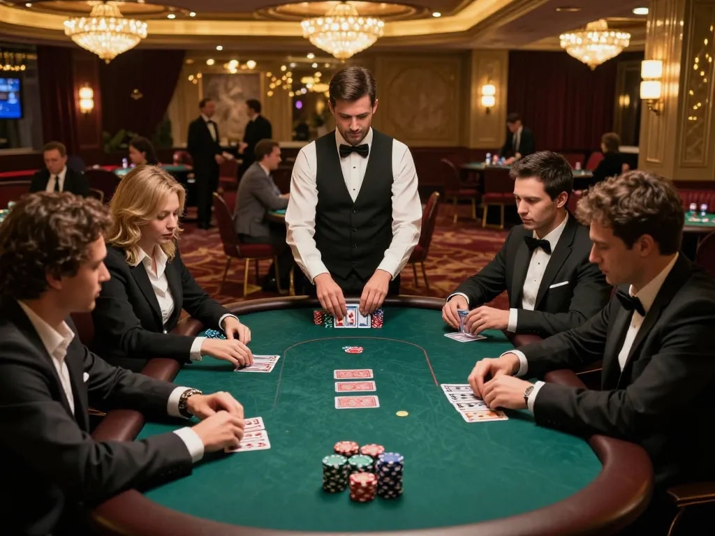 Experience high-stakes poker action at n188vip with elite players and upscale casino decor