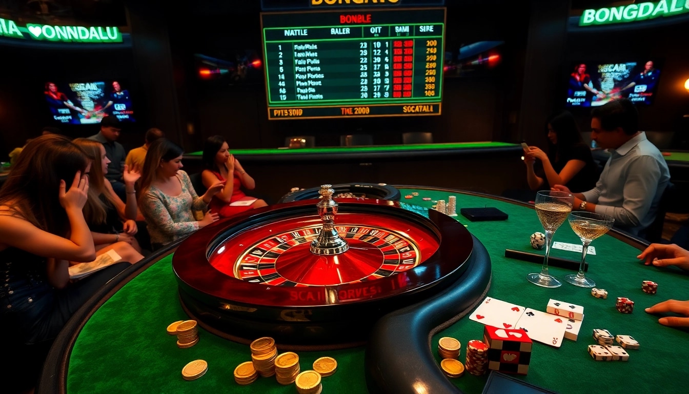 Bongdalu highlights live betting excitement at a luxurious casino table.