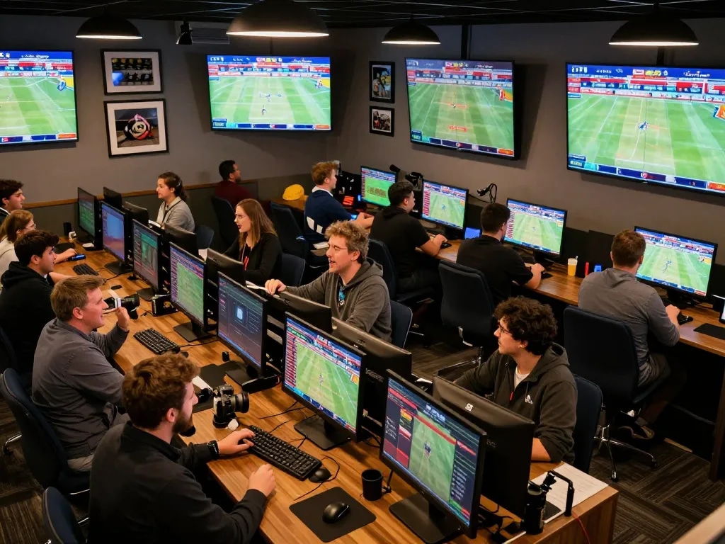 Sports betting excitement at F168 with patrons placing bets and watching games, engaging atmosphere