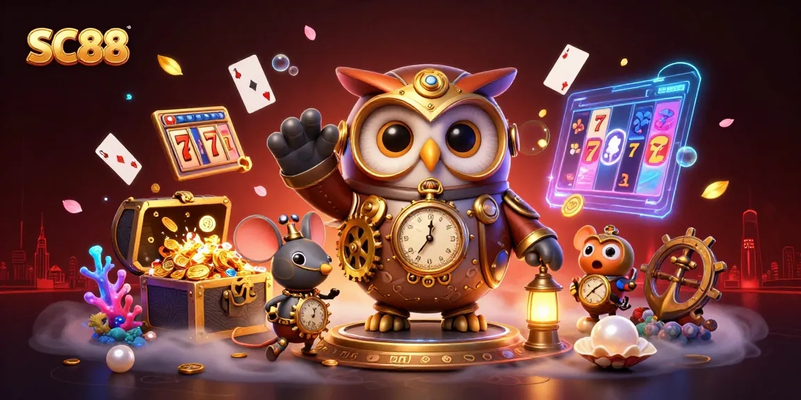 Experience thrilling gameplay at SC88 with vibrant cartoon characters and dynamic casino elements.