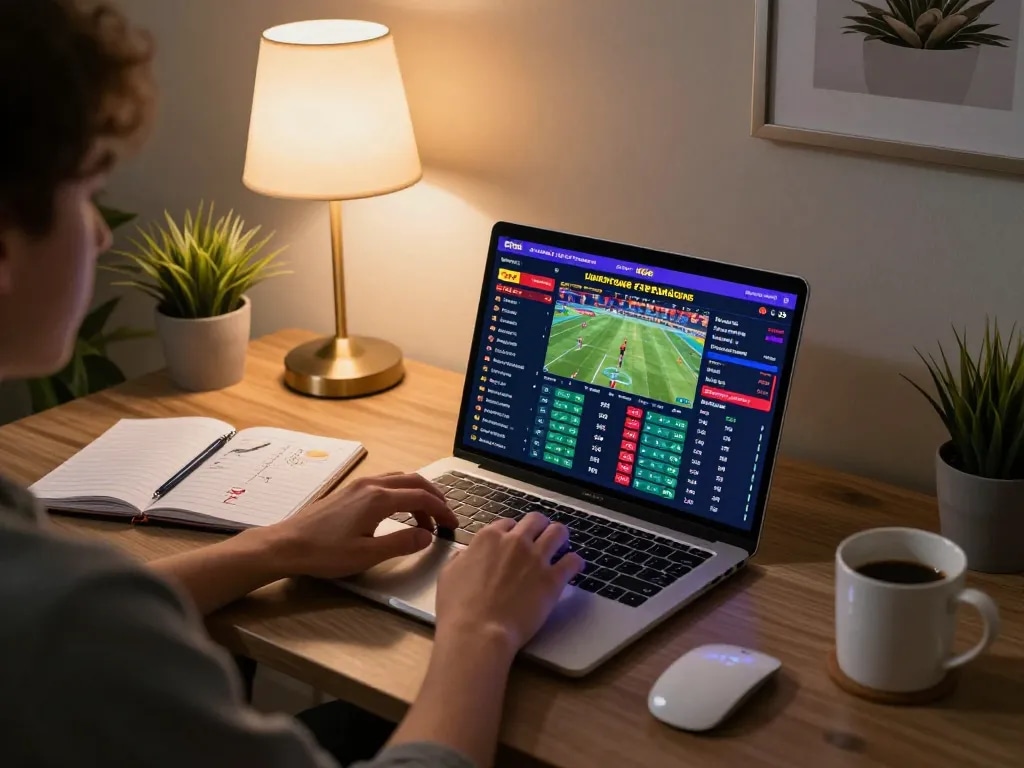 Engaging online sports betting session at SV66, showcasing dynamic odds on laptop screen.