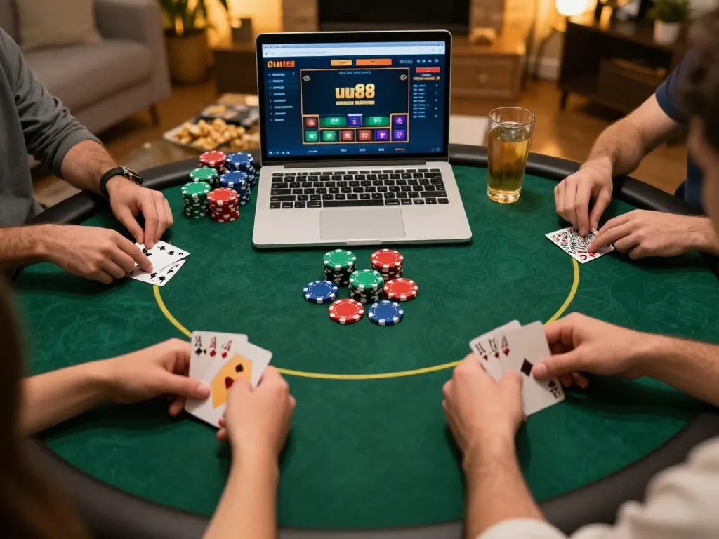 Engaging players participating in a uu88 online poker game from the comfort of home.