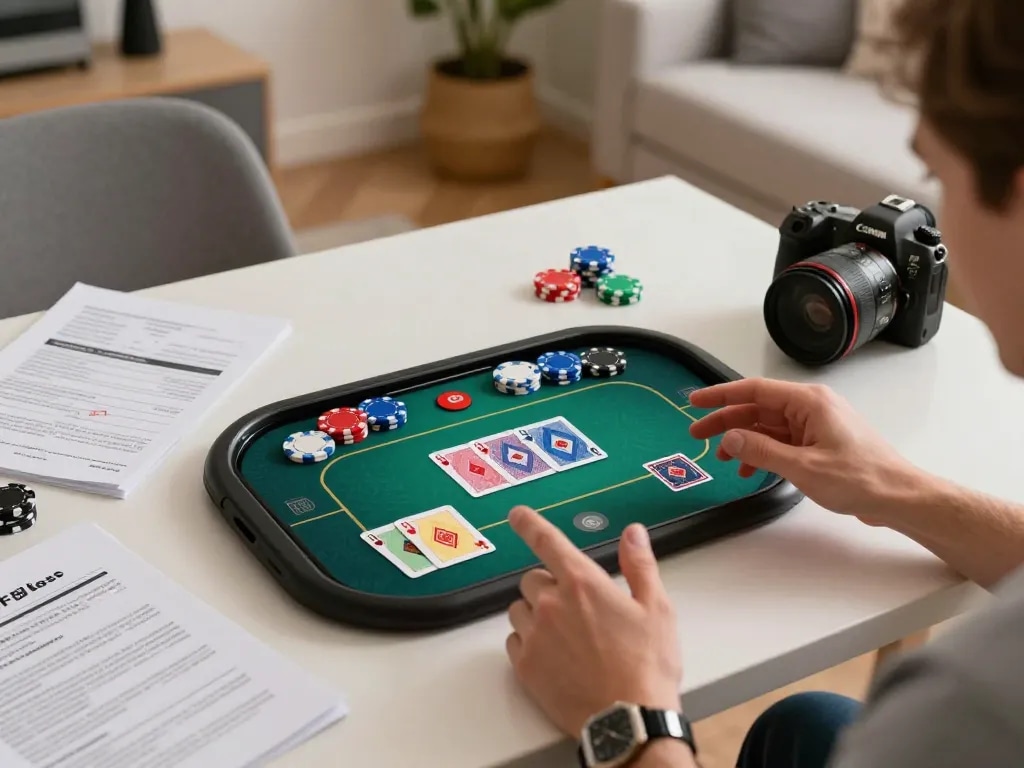 Experience thrilling gameplay on F8bet with a vibrant online poker session on a tablet.