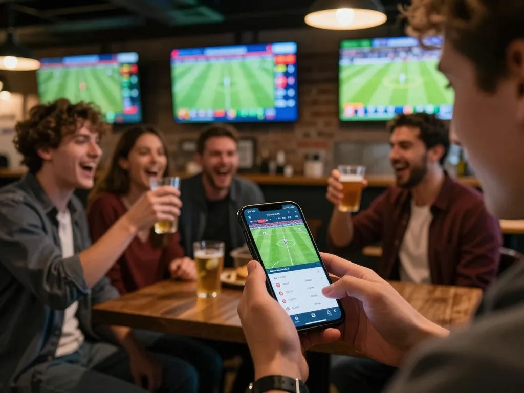 Engaging scene of sports betting with dynamic focus on kèo nhà cái updates in an exciting atmosphere