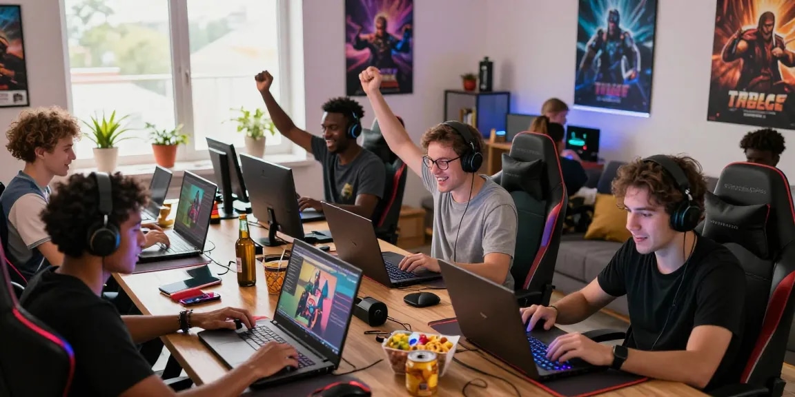 Komunitas juragan77 terlibat dalam sesi permainan multiplayer yang intens dengan suasana penuh semangat.