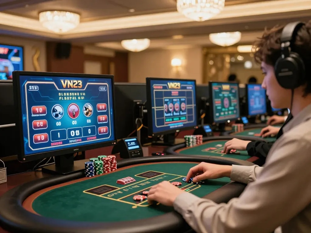 Experience thrilling online gameplay at VN23 with dynamic gaming interfaces and engaging atmosphere.