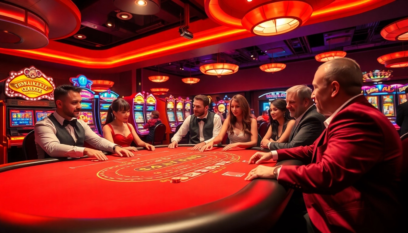 Experience thrilling gameplay at Diwa777 casino with a vibrant gaming table and enthusiastic players.