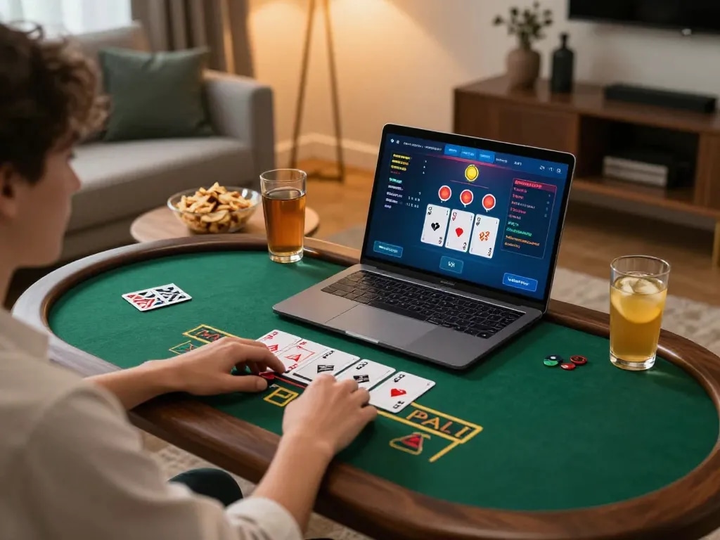 Experience thrilling blackjack at xx88 from a cozy home setup with engaging gameplay.