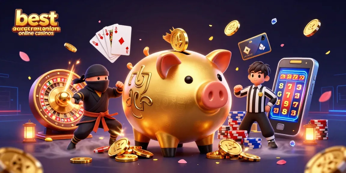 Experience the excitement of the best australian online casinos with vibrant characters and dynamic gaming elements.
