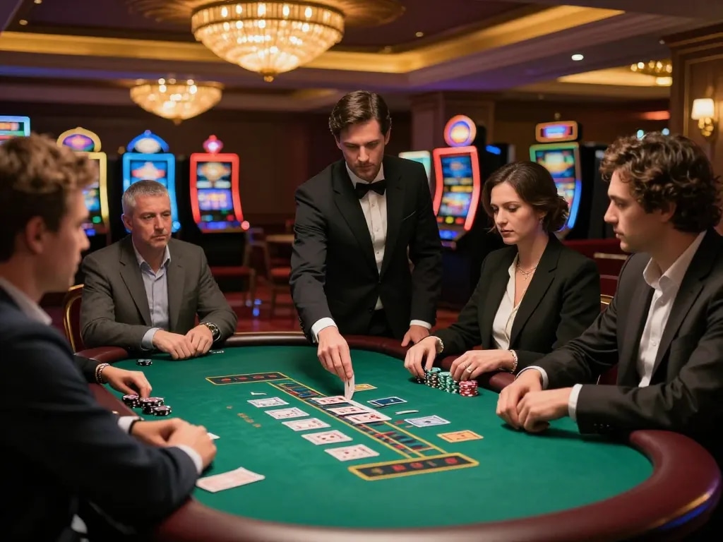 Keluaran hk details displayed on vibrant casino blackjack table during an exciting game.