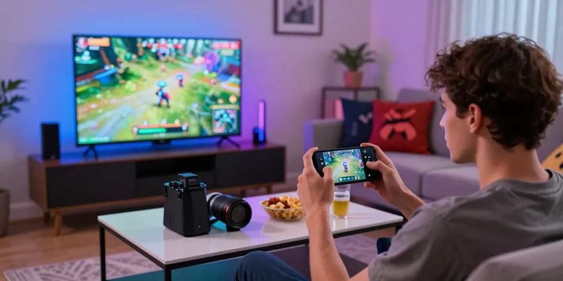 Exciting home gaming experience on slot7000 platform with vibrant lighting and accessories