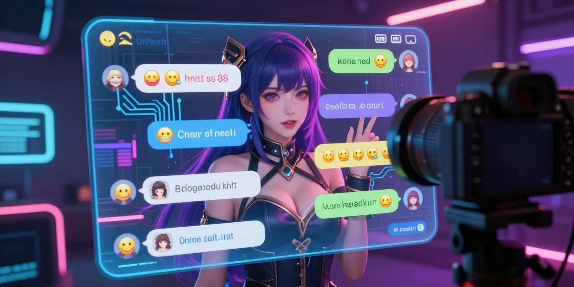 Engaging visual of a virtual hentai ai character in dynamic conversation, highlighting advanced AI chat interactions.