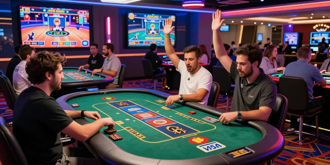 Engaged players enjoying a thrilling credit card casino experience with Visa and Mastercard options available