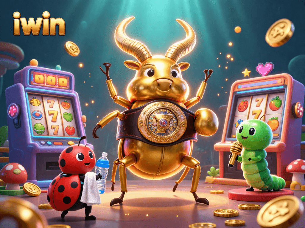 Engage with iwin's lively slot gaming scene featuring vibrant characters and dynamic elements.