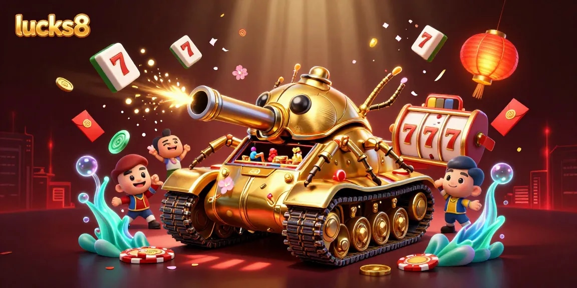 Experience the thrilling joy of lucks8 with an exciting golden beetle tank casino scene.