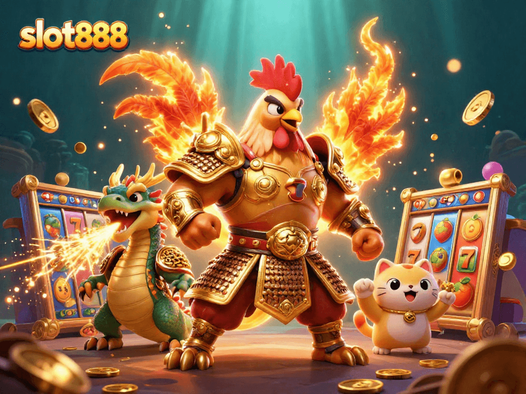 Memenangkan jackpot slot888 sambil menghadapi karakter berkostum samurai di arena judi yang ramah.