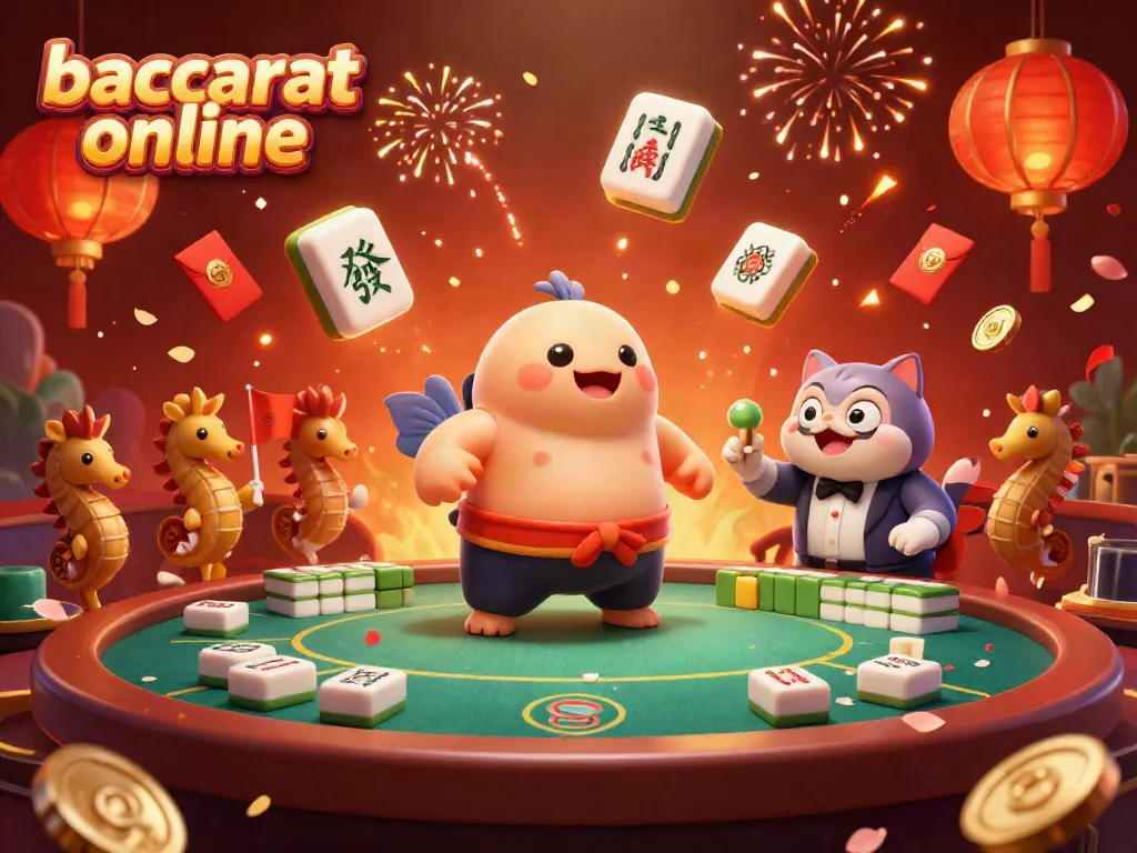 Engage in baccarat online with this lively underwater scene featuring a sumo wrestler fugu and a catfish referee.