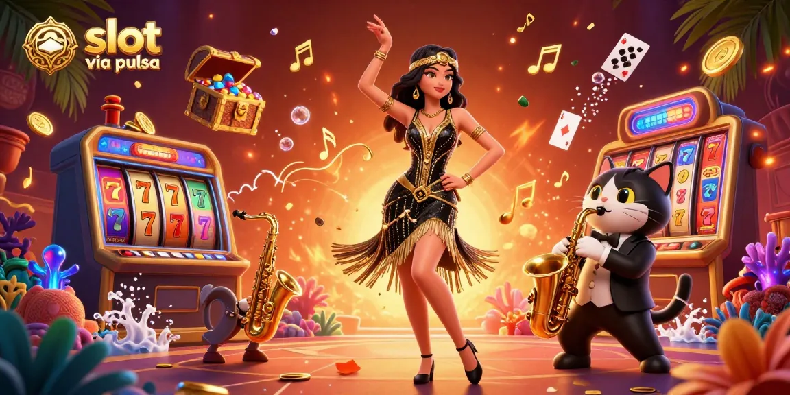 Experience thrilling gameplay at slot via pulsa with vibrant casino elements and dynamic characters.