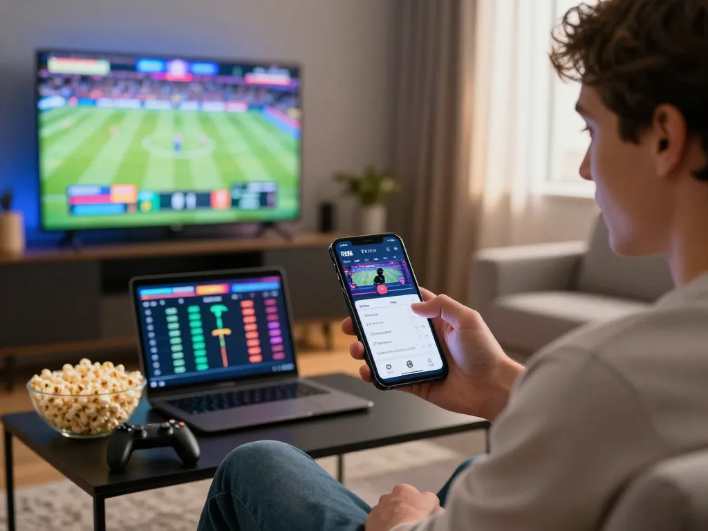 Engaging view of a user exploring the TV88 app on a smartphone, highlighting the online gaming experience.