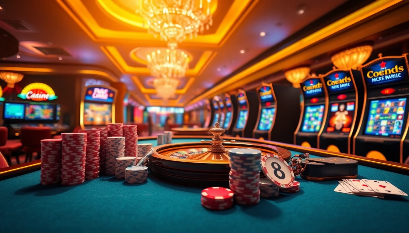 Experience the thrill of สมัครสมาชิก bk8 at a luxurious online casino showcasing vibrant games and exciting promotions.